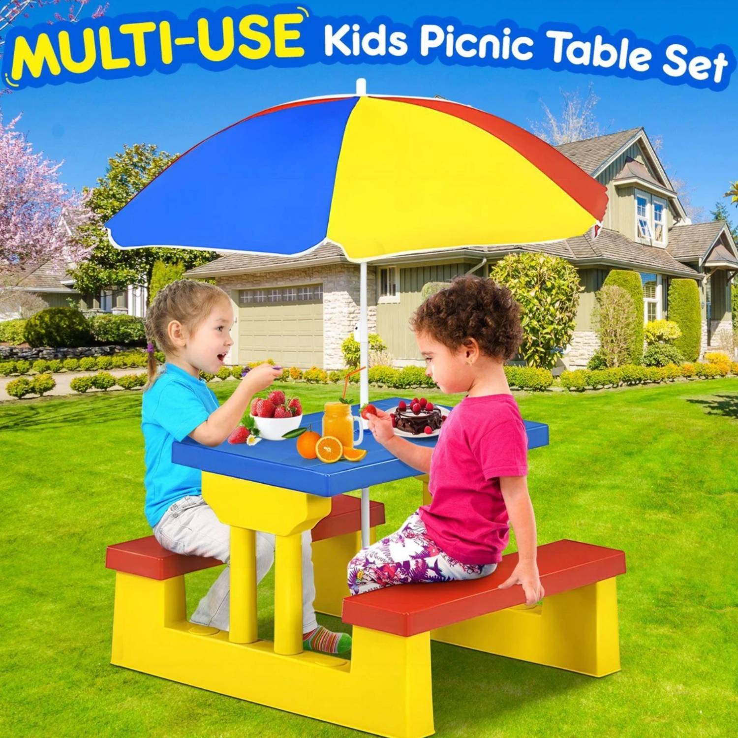 buy childrens outdoor play bench set