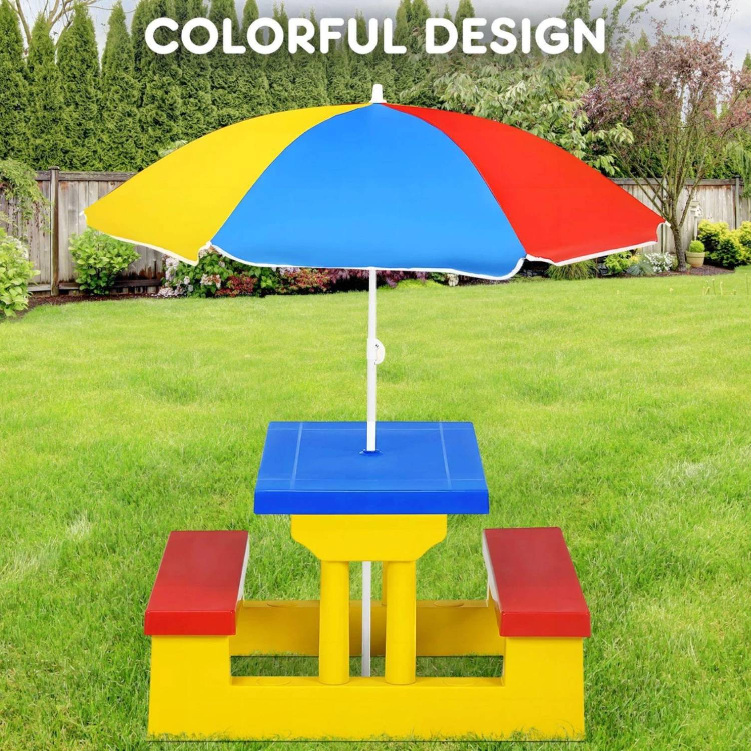 buy portable plastic table with umbrella for children