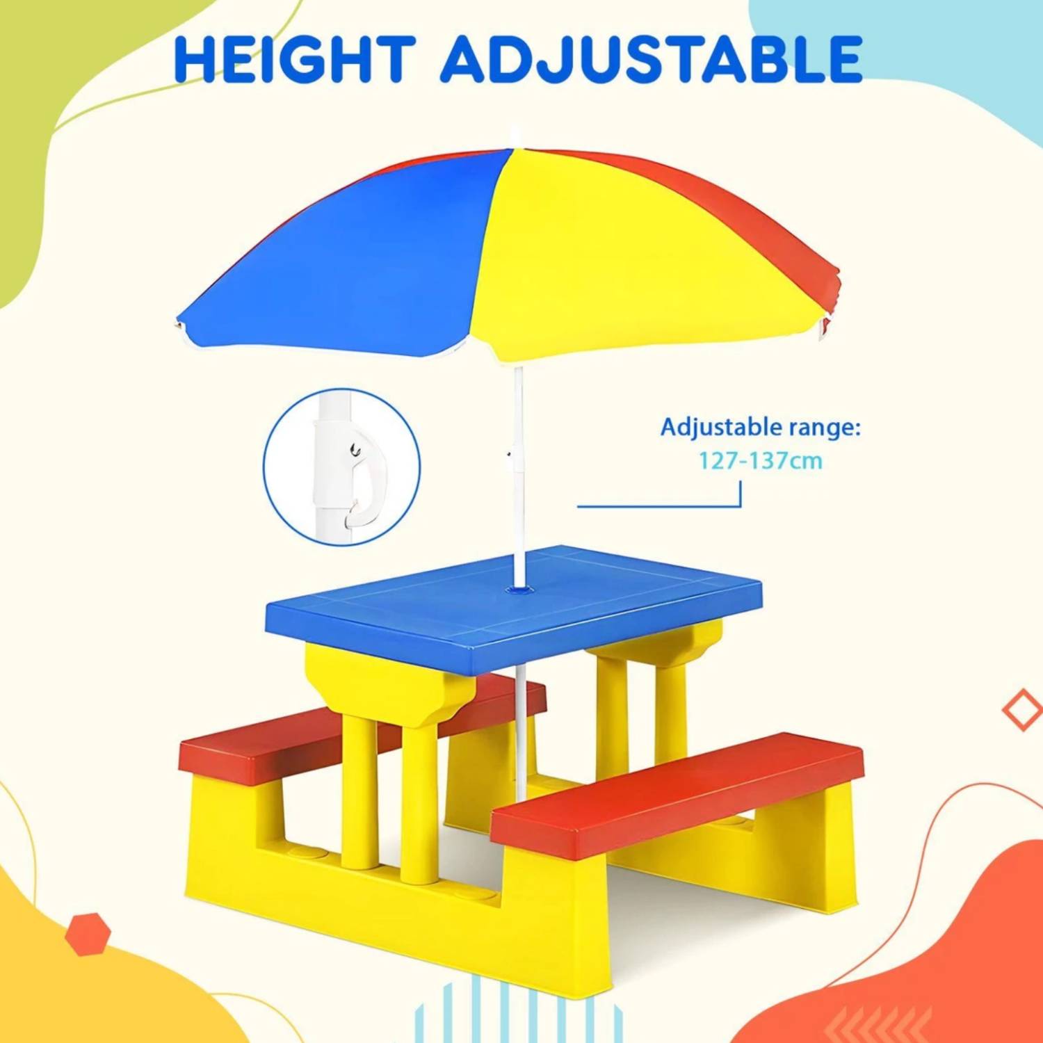 Kids Picnic Table with Umbrella: image 3