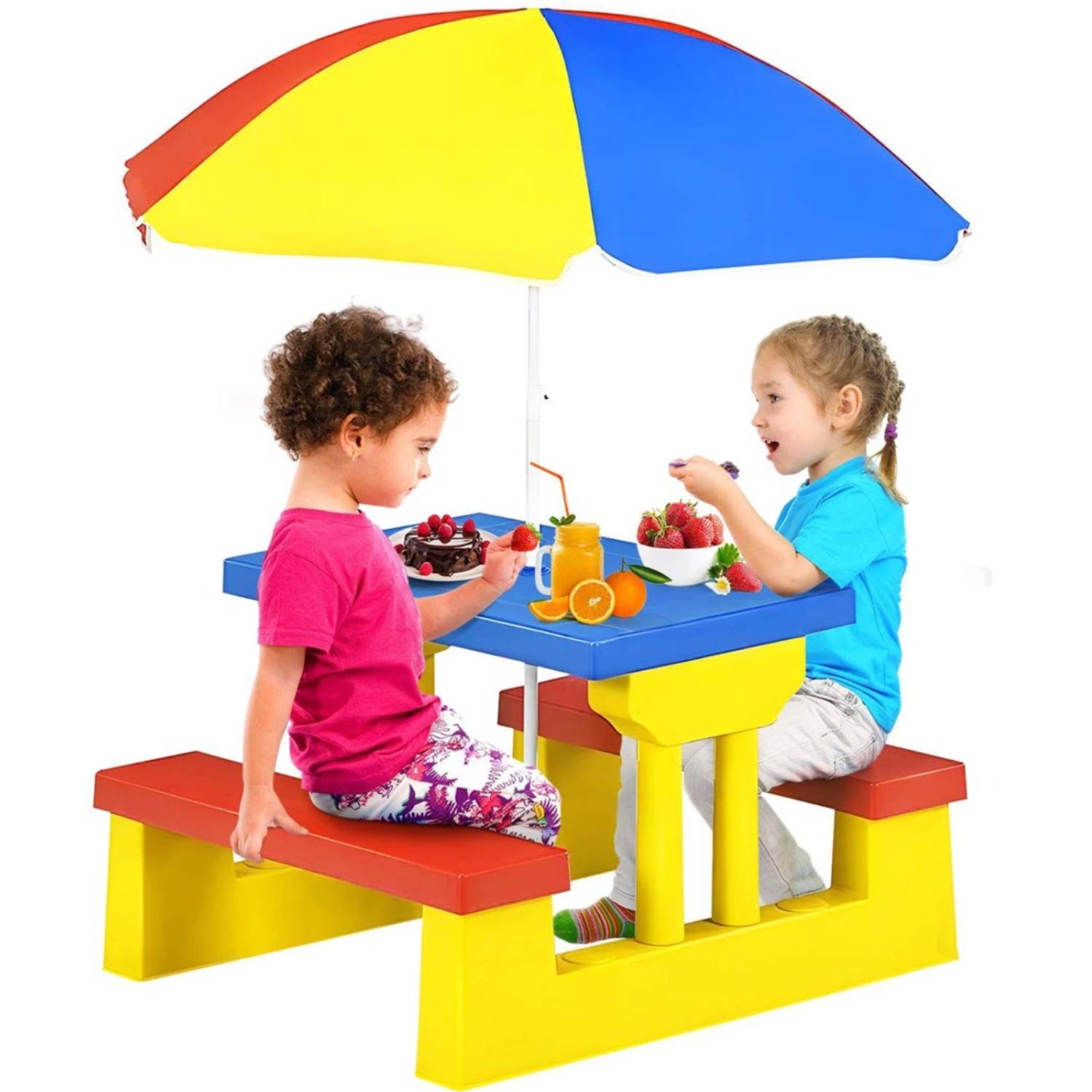 Kids Picnic Table with Umbrella