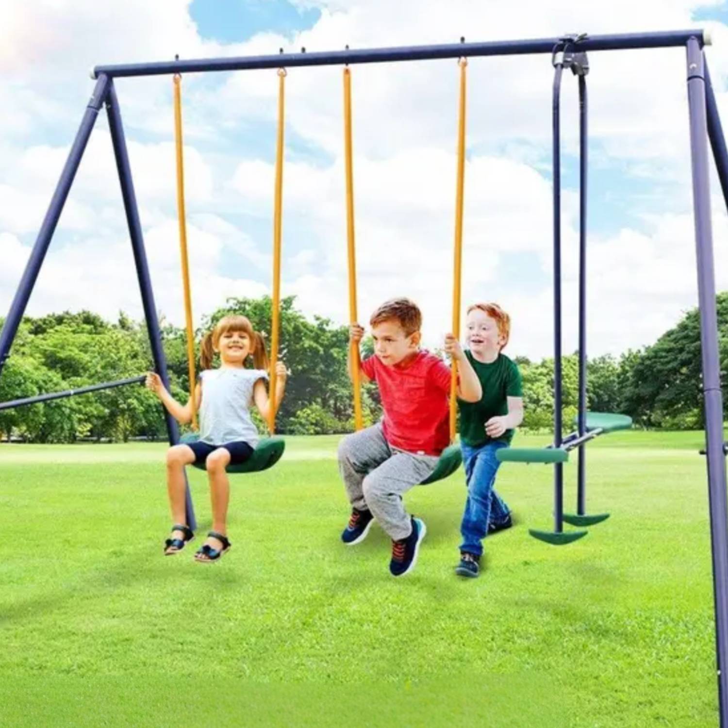 A Frame Metal Swing Set